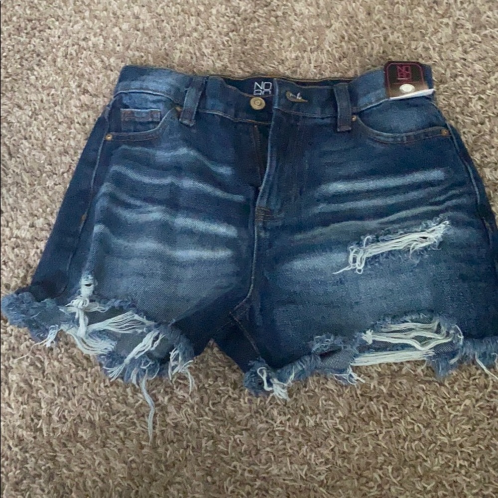 High waisted jean shorts
